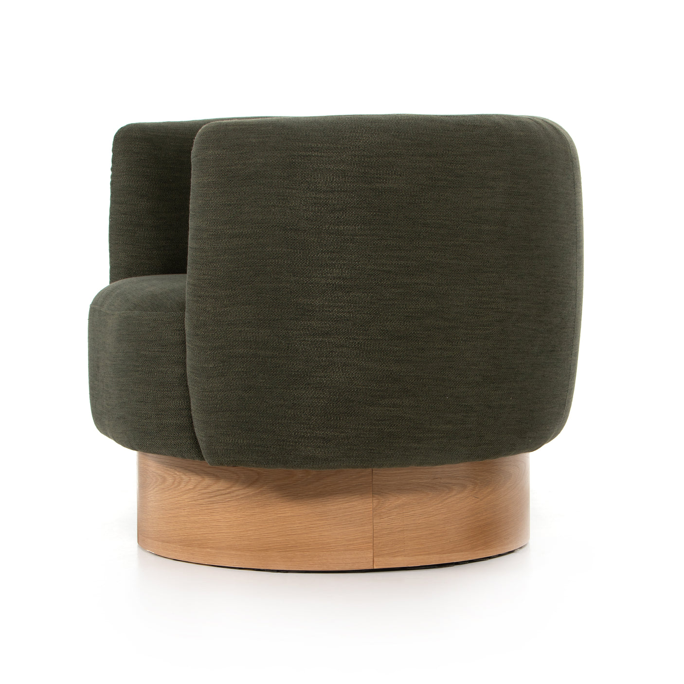 Atlantis Moss Fabric with Natural Oak Veneer | Calista Swivel Chair | Valley Ridge Furniture