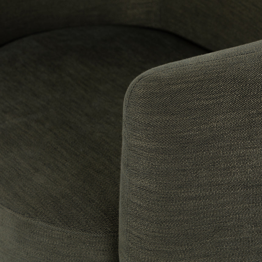 Atlantis Moss Fabric with Natural Oak Veneer | Calista Swivel Chair | Valley Ridge Furniture