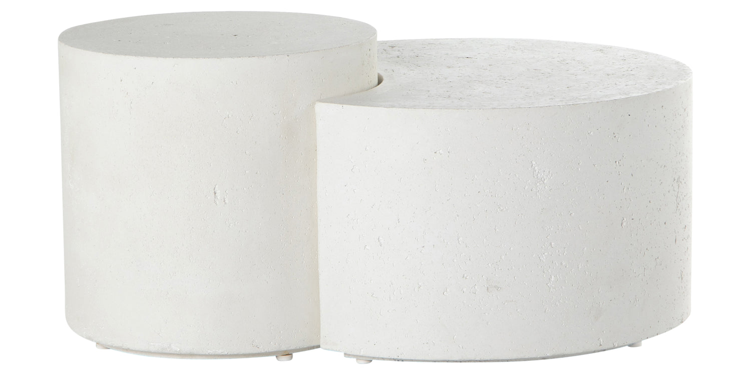 Textured White Concrete | Meza Nesting Coffee Table | Valley Ridge Furniture