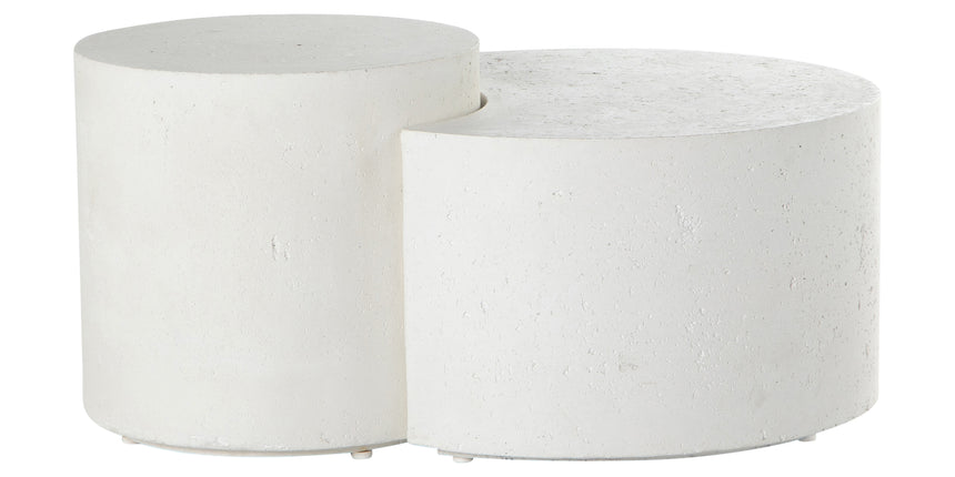 Textured White Concrete | Meza Nesting Coffee Table | Valley Ridge Furniture