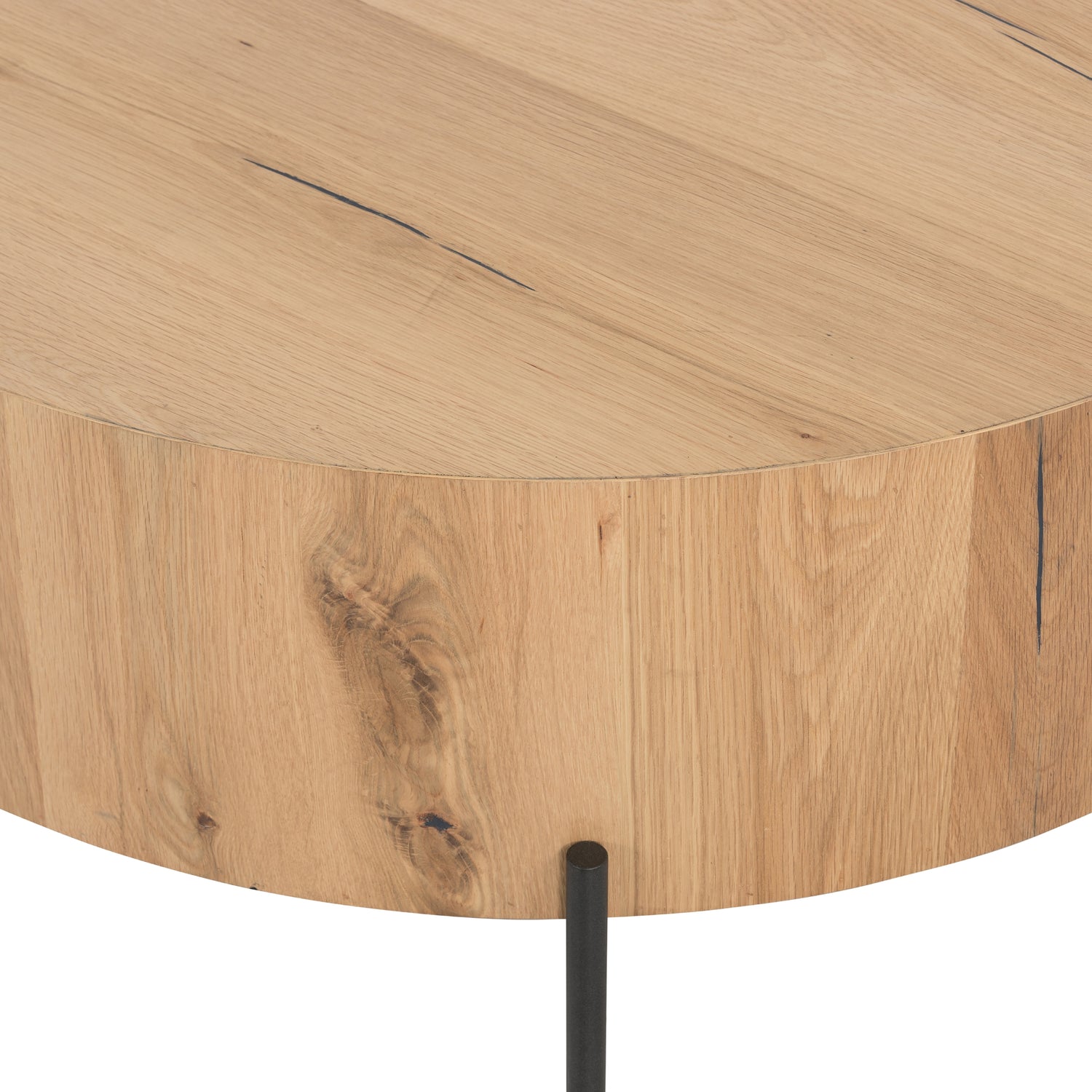 Light Oak Resin with Dark Gunmetal Iron | Eaton Drum Coffee Table | Valley Ridge Furniture