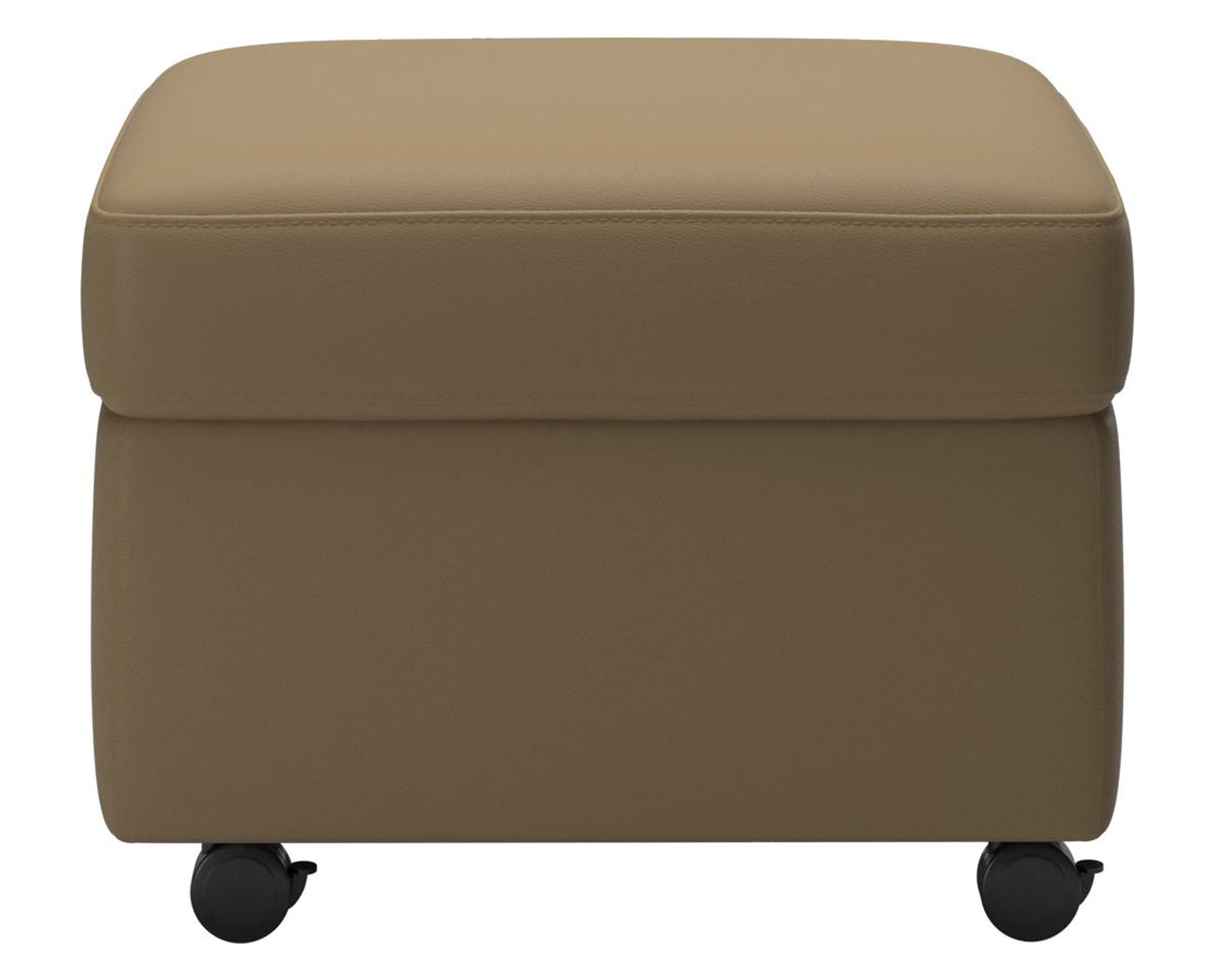 Paloma Leather Sand | Stressless Modern Ottoman | Valley Ridge Furniture