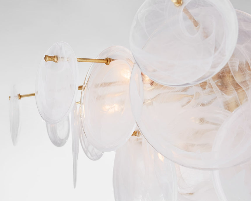 Gild & White Strie Glass | Loire Large Chandelier | Valley Ridge Furniture