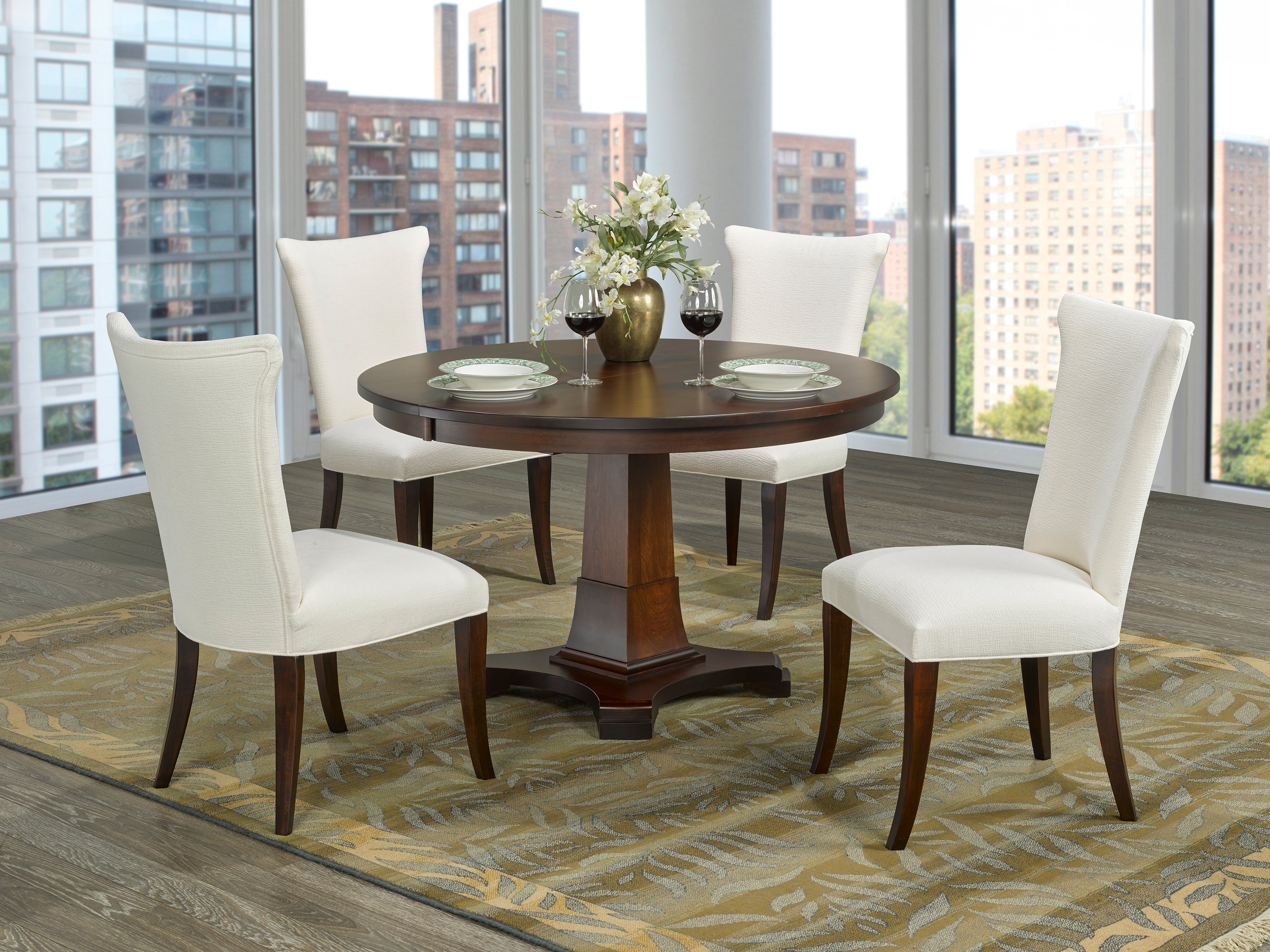 Table as Shown | Cardinal Woodcraft Abbey Dining Table | Valley Ridge Furniture