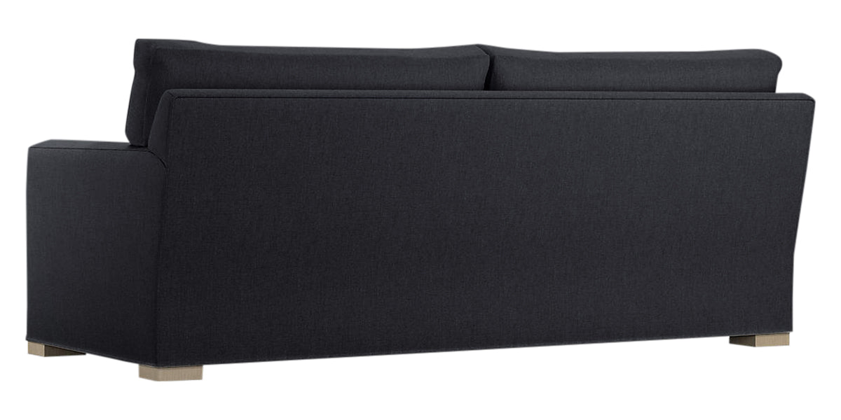 Taft Fabric Cobalt with Slate Maple | Camden Axel Bench Seat Sofa | Valley Ridge Furniture