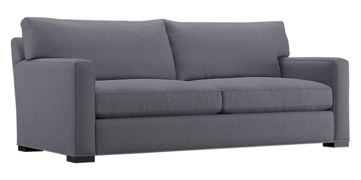 Douglas Fabric Indigo with Fossil Hardwood | Camden Axel Sofa | Valley Ridge Furniture