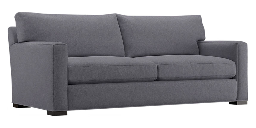 Douglas Fabric Indigo with Fossil Hardwood | Camden Axel Sofa | Valley Ridge Furniture