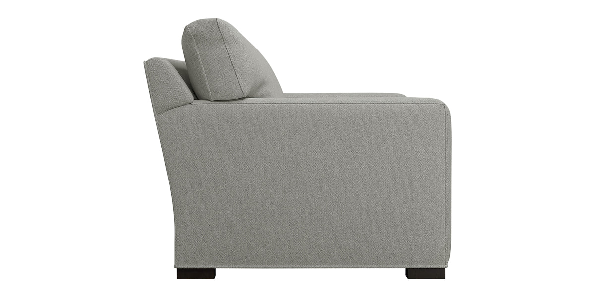 Douglas Fabric Ice with Fossil Hardwood | Camden Axel Sofa | Valley Ridge Furniture
