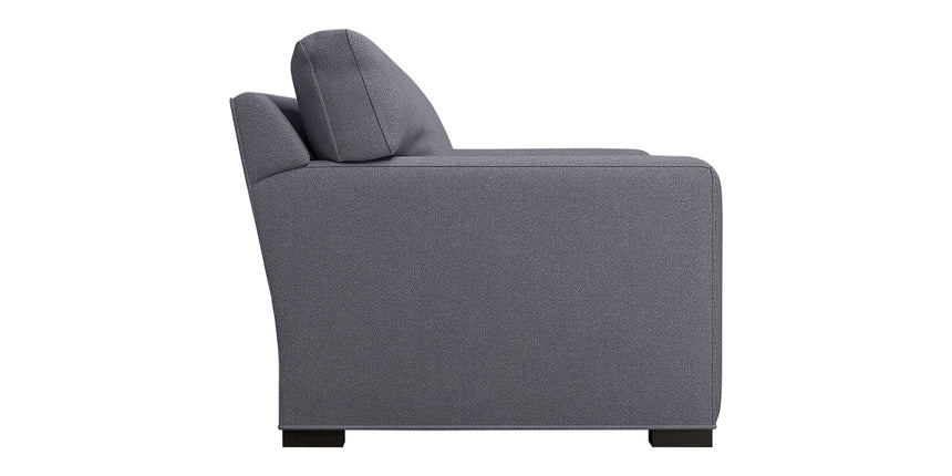 Douglas Fabric Indigo with Fossil Hardwood | Camden Axel Sofa | Valley Ridge Furniture