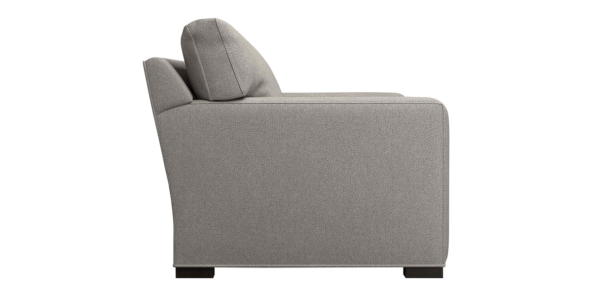 Douglas Fabric Nickel with Fossil Hardwood | Camden Axel Sofa | Valley Ridge Furniture