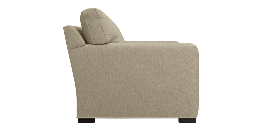 Douglas Fabric Pumice with Fossil Hardwood | Camden Axel Sofa | Valley Ridge Furniture