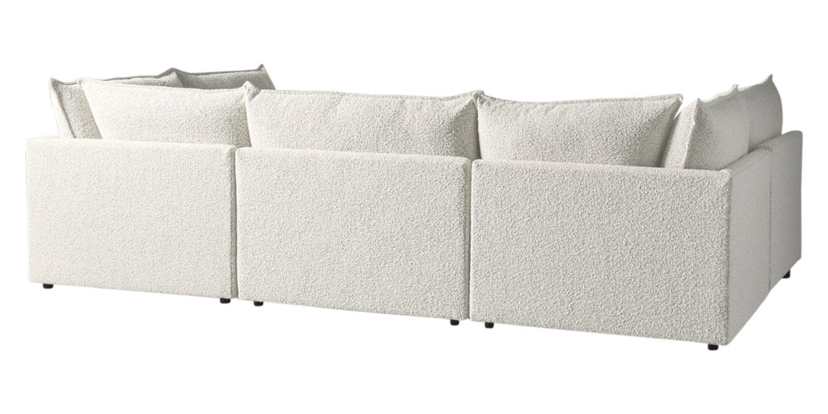 Burbank Fabric Cream | Camden Cameron 6-Piece Pit Sectional | Valley Ridge Furniture