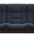 Paloma Leather Oxford Blue and Brown Base | Stressless Buckingham 3-Seater High Back Sofa | Valley Ridge Furniture