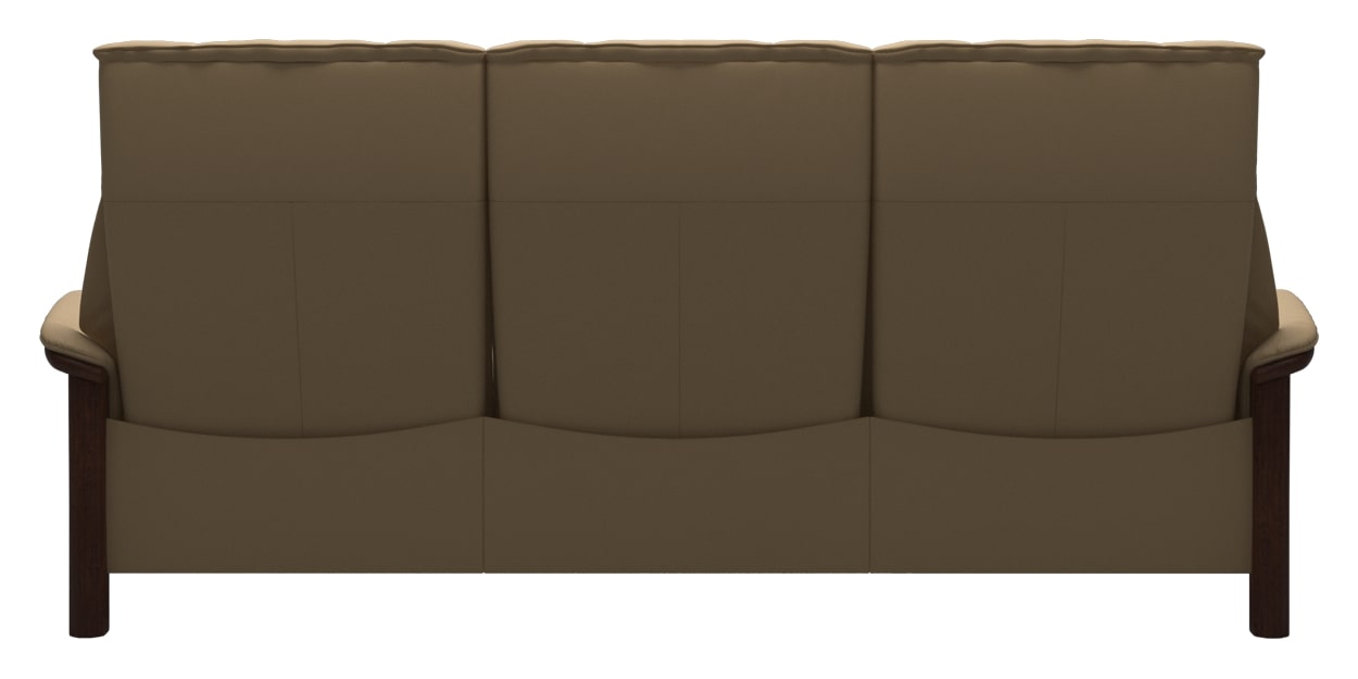 Paloma Leather Sand and Brown Base | Stressless Buckingham 3-Seater High Back Sofa | Valley Ridge Furniture