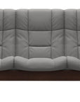 Paloma Leather Silver Grey and Brown Base | Stressless Buckingham 3-Seater High Back Sofa | Valley Ridge Furniture