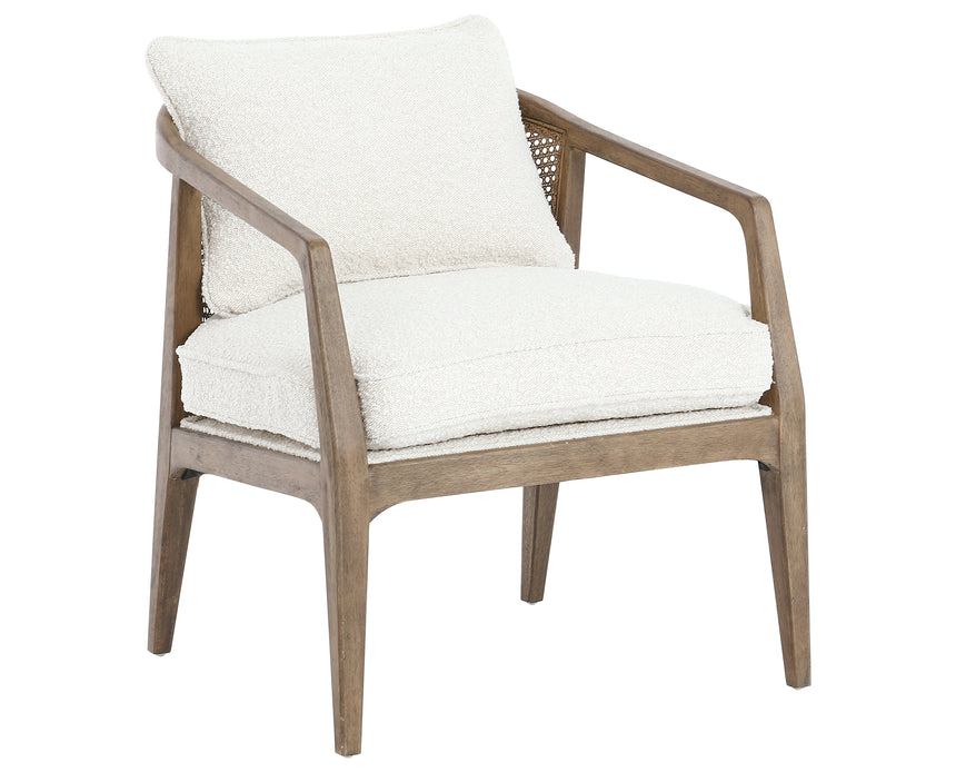 Knoll Natural Fabric with Distressed Natural Parawood | Alexandria Accent Chair | Valley Ridge Furniture