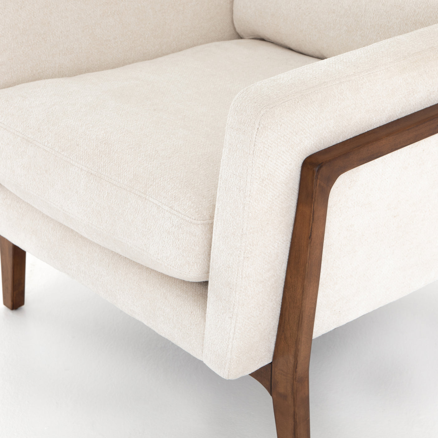 Camargue Cream Fabric with Pecan Birch | Dash Chair | Valley Ridge Furniture
