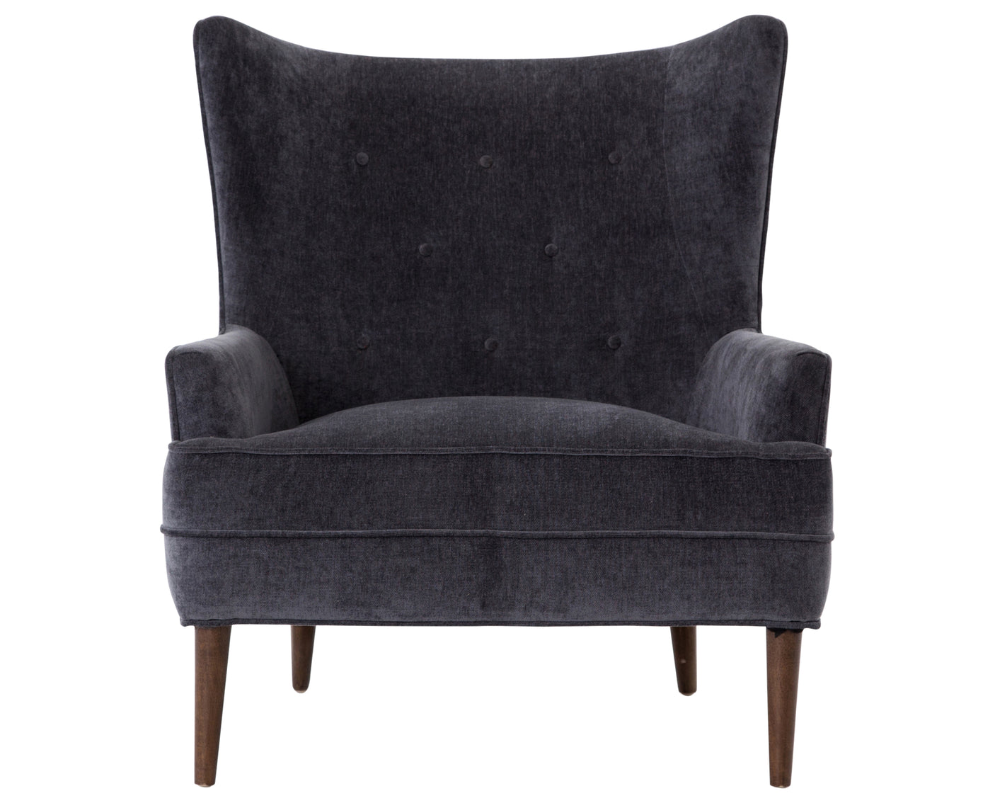 Charcoal Worn Velvet Fabric with Almond Parawood | Clermont Chair | Valley Ridge Furniture