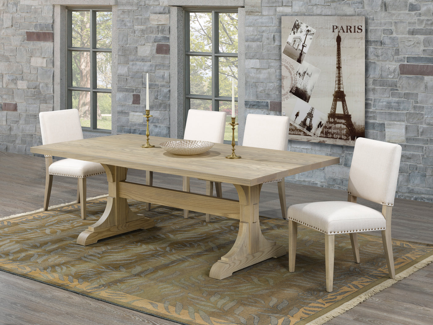 Table as Shown | Cardinal Woodcraft Castleton Dining Table | Valley Ridge Furniture