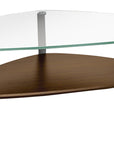Chocolate Walnut Veneer & Polished Glass with Satin Nickel Steel | BDI Dino Large Coffee Table | Valley Ridge Furniture