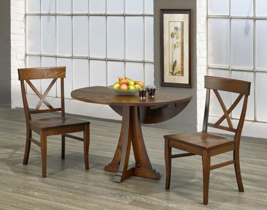 Table as Shown | Cardinal Woodcraft Eiffel Drop Leaf Dining Table | Valley Ridge Furniture