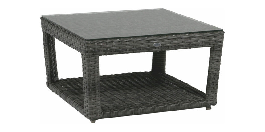Coffee Table w/Clear Glass | Ratana Portfino Collection | Valley Ridge Furniture