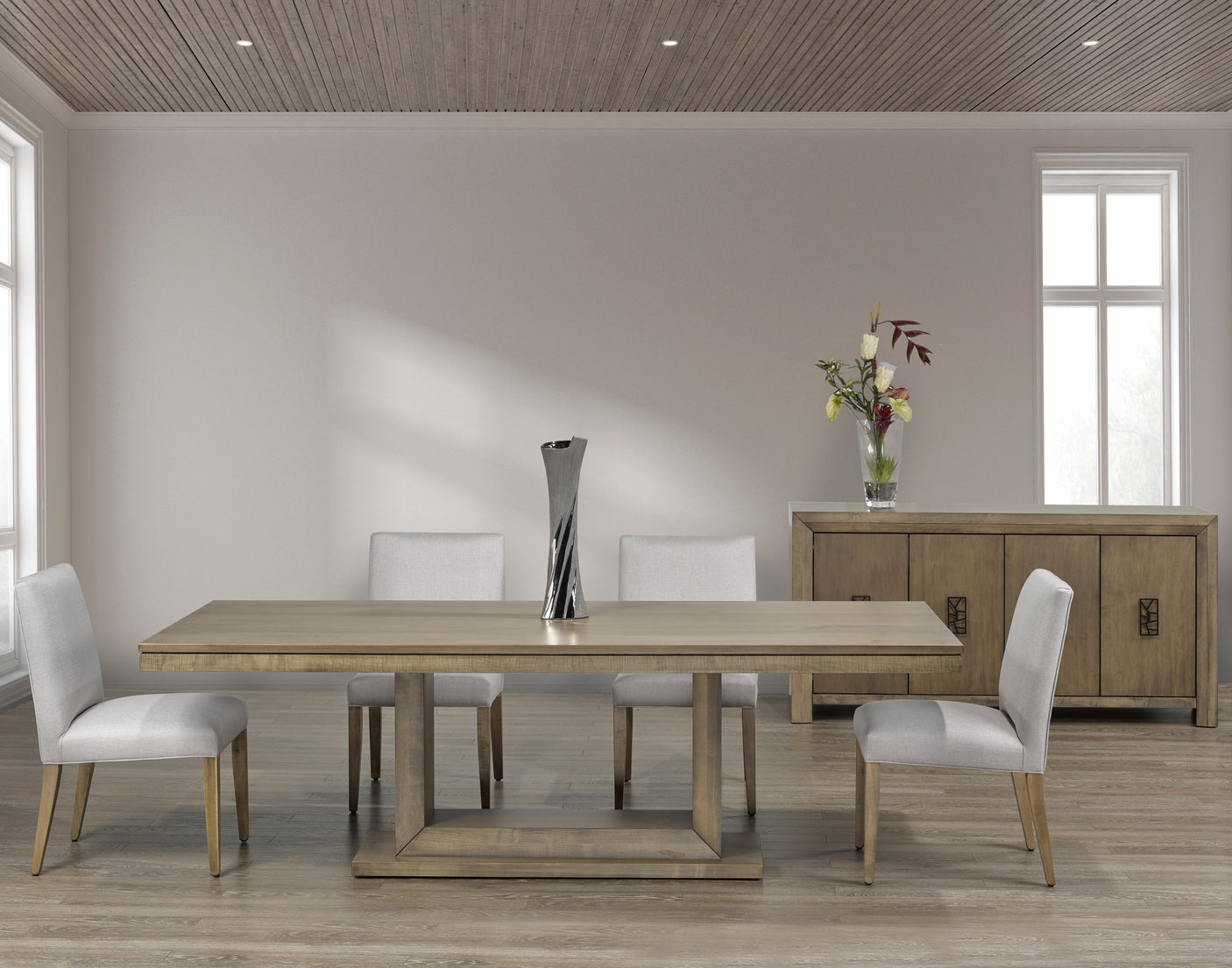 Table as Shown | Cardinal Woodcraft Fairbanks Dining Table | Valley Ridge Furniture