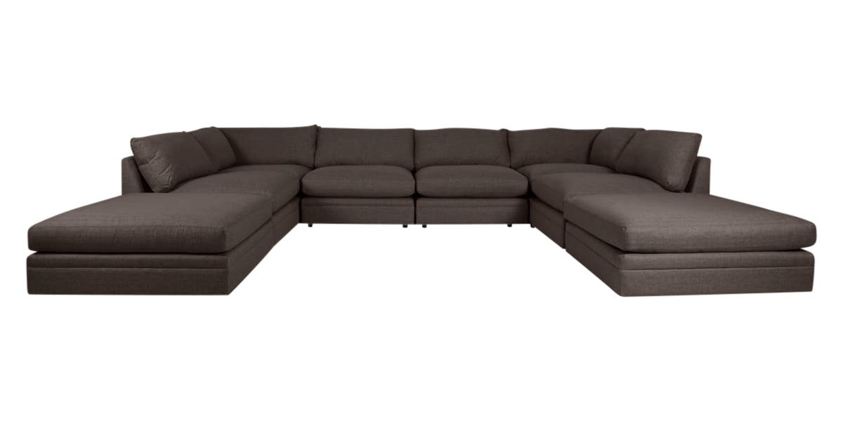 Dayo Fabric Mushroom | Camden Big Easy 5-Piece Sectional | Valley Ridge Furniture