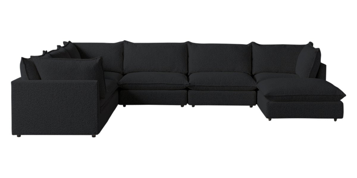 Burbank Fabric Charcoal | Camden Cameron 7-Piece Sectional | Valley Ridge Furniture