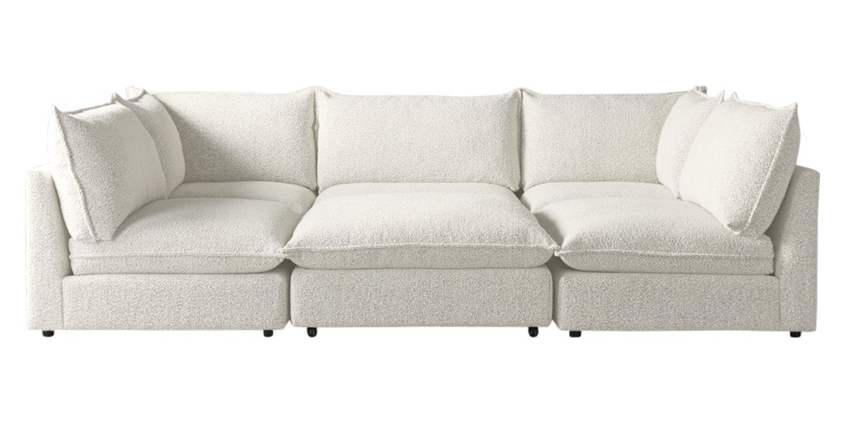 Burbank Fabric Cream | Camden Cameron 6-Piece Pit Sectional | Valley Ridge Furniture