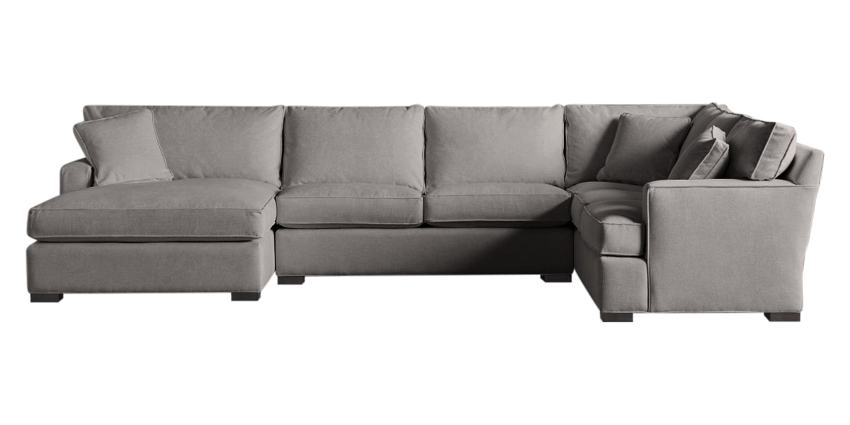Vertual Fabric Almond | Camden 3-Piece Large Chaise Sectional | Valley Ridge Furniture