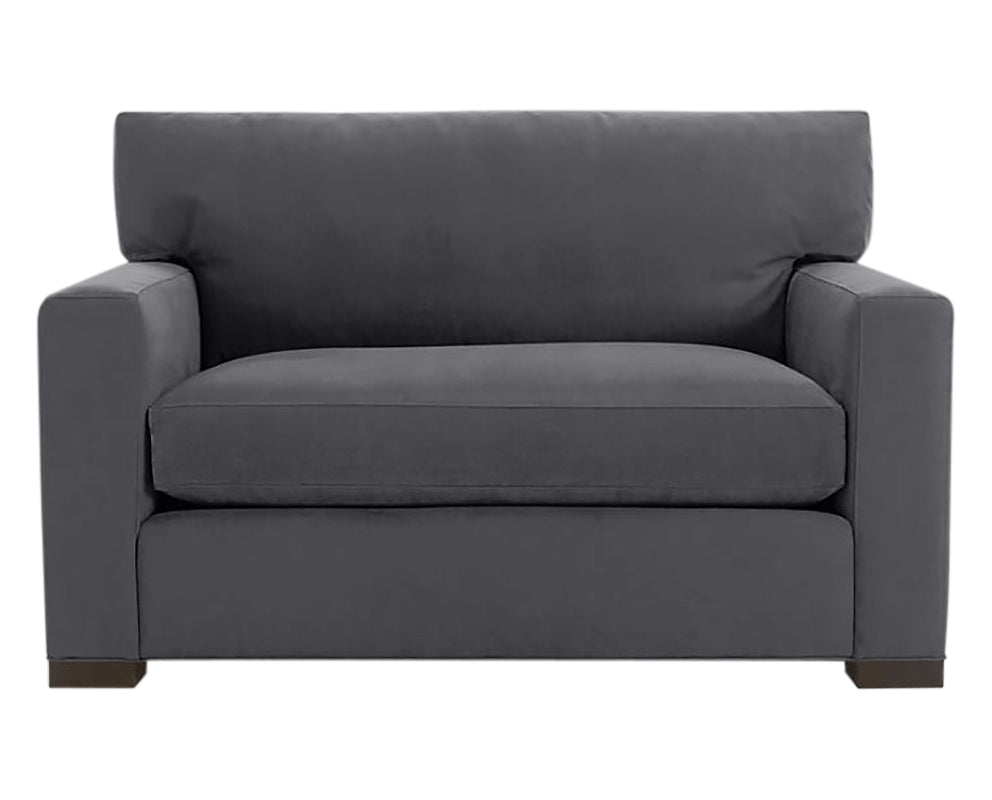 Vertual Fabric Charcoal with Fossil Hardwood | Camden Axel Chair & 1/2 | Valley Ridge Furniture