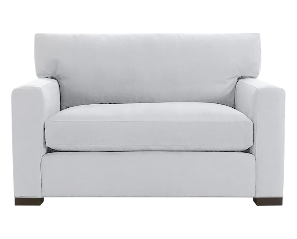 Vertual Fabric Snow with Fossil Hardwood | Camden Axel Chair & 1/2 | Valley Ridge Furniture