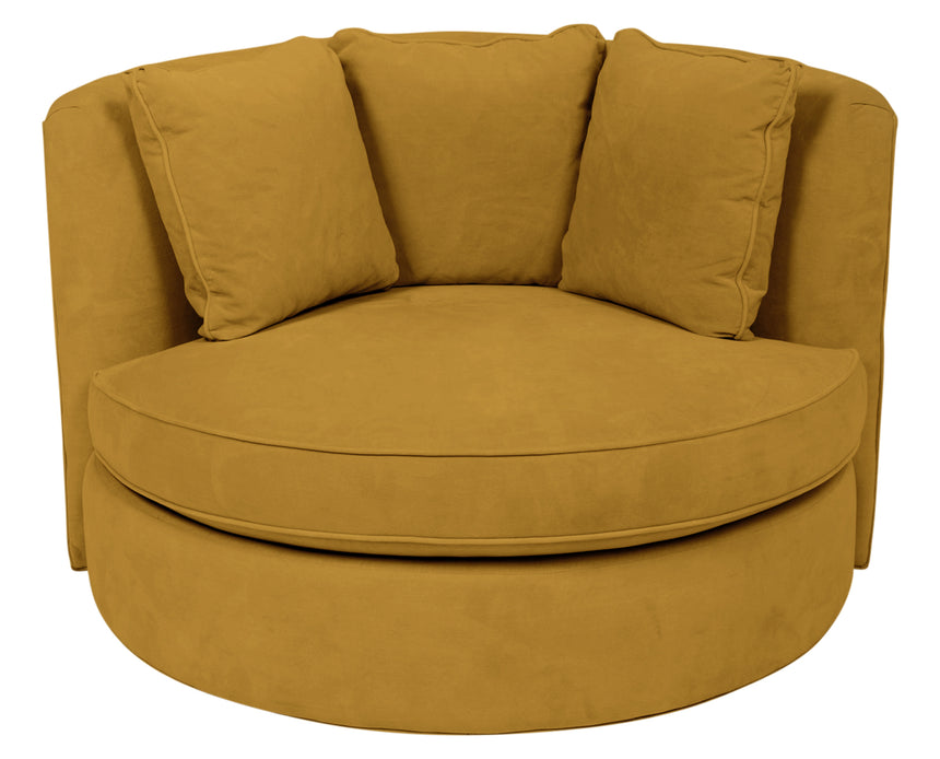 View Fabric Mustard | Camden Cuddle Chair | Valley Ridge Furniture
