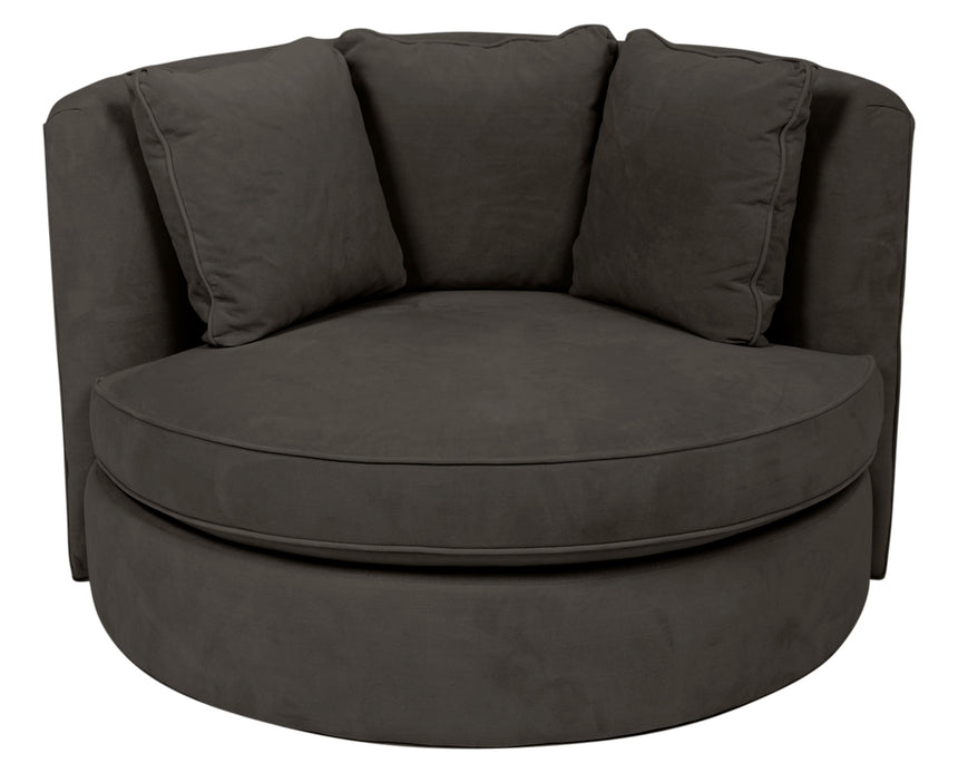 View Fabric Pewter | Camden Cuddle Chair | Valley Ridge Furniture