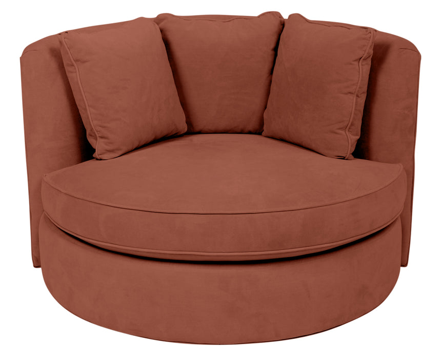 View Fabric Rosewood | Camden Cuddle Chair | Valley Ridge Furniture