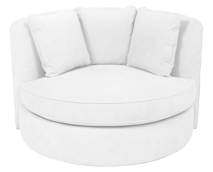 View Fabric White | Camden Cuddle Chair | Valley Ridge Furniture