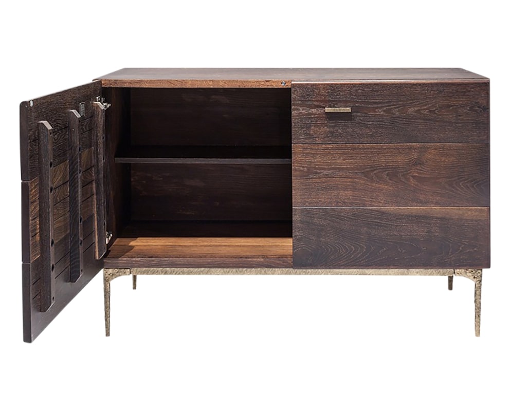 Seared Oak & Bronze Cast Iron Legs | Nuevo Living Kulu Sideboard | Valley Ridge Furniture