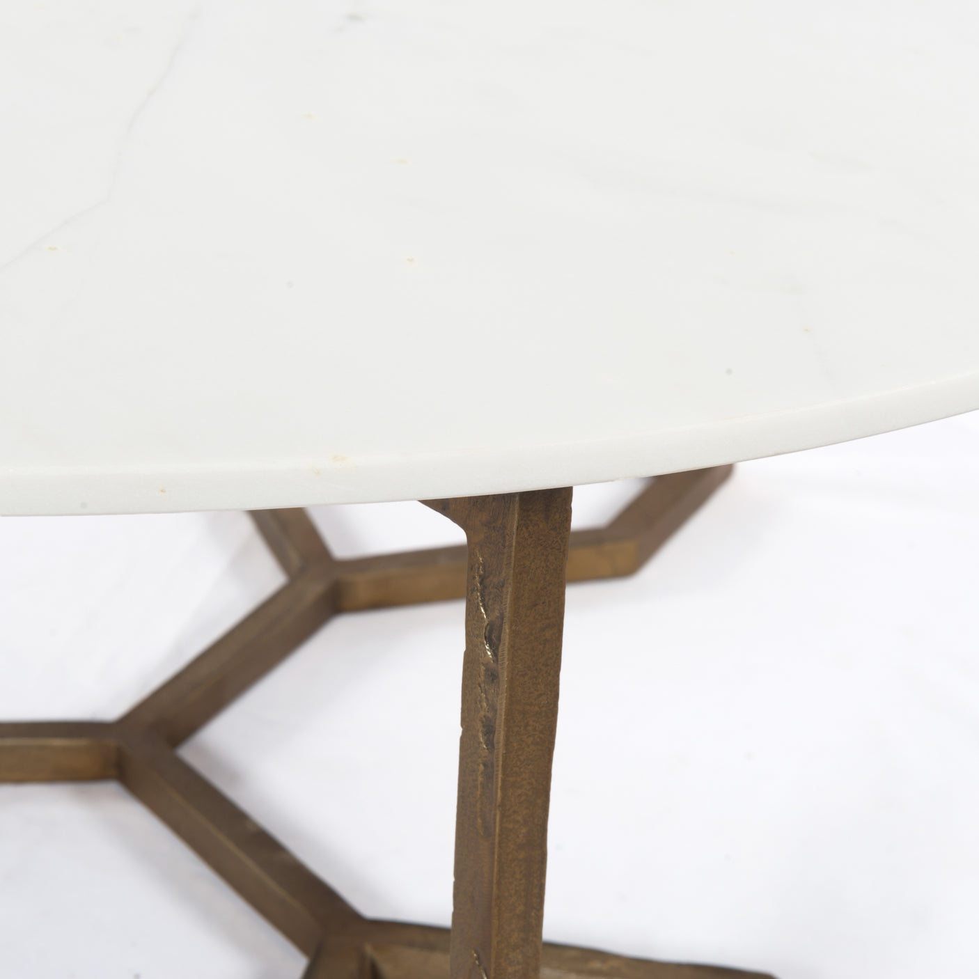 Polished White Marble with Raw Brass | Naomi Coffee Table | Valley Ridge Furniture
