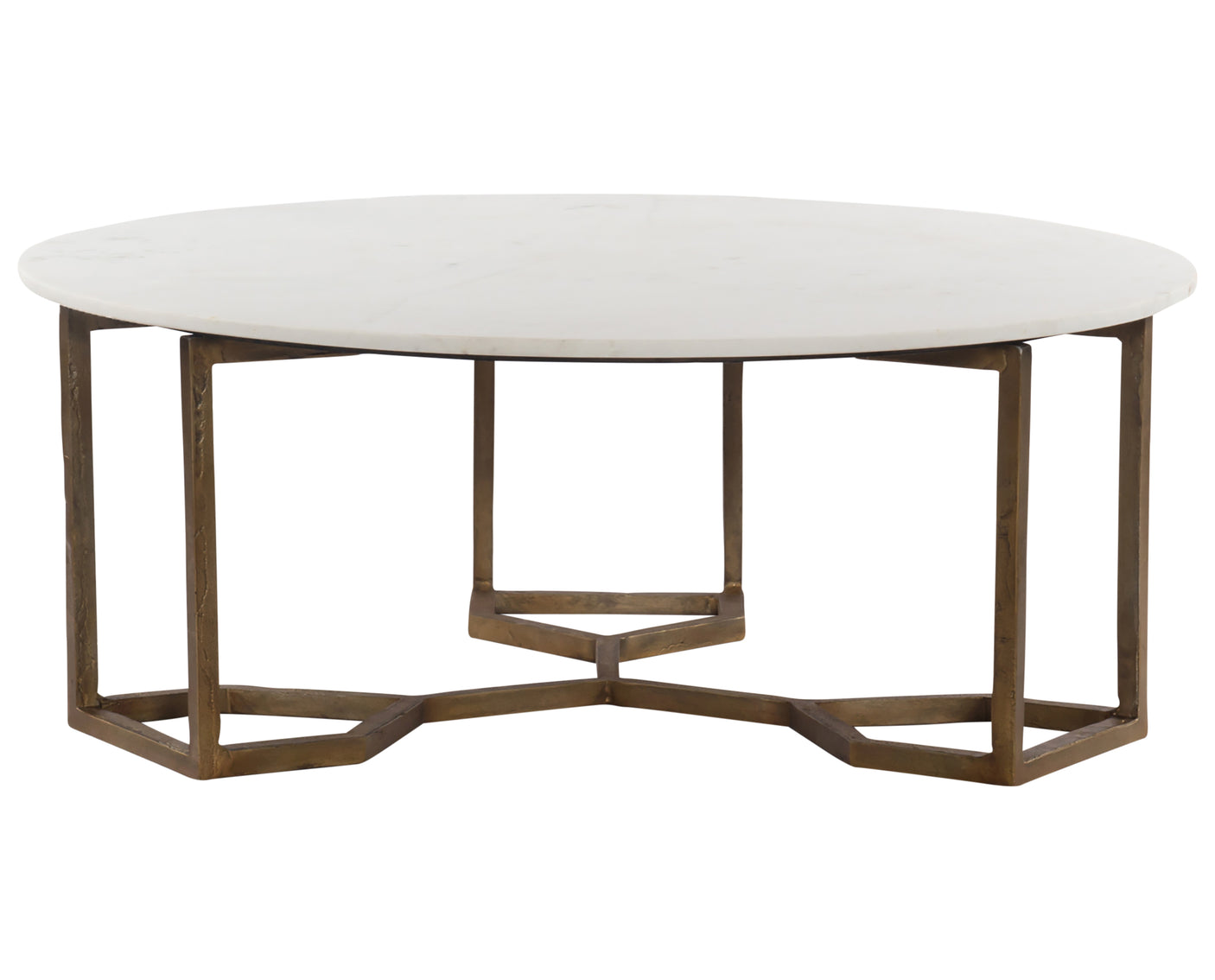 Polished White Marble with Raw Brass | Naomi Coffee Table | Valley Ridge Furniture