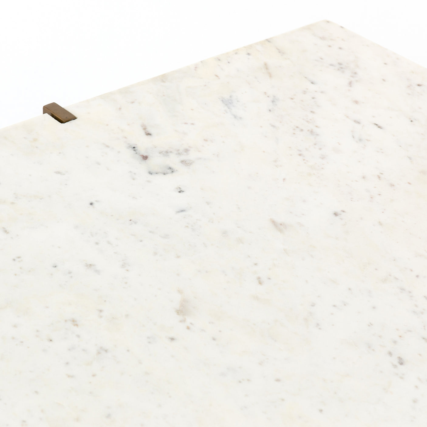 Polished White Marble with Antique Brass Iron | Olivia Square Coffee Table | Valley Ridge Furniture