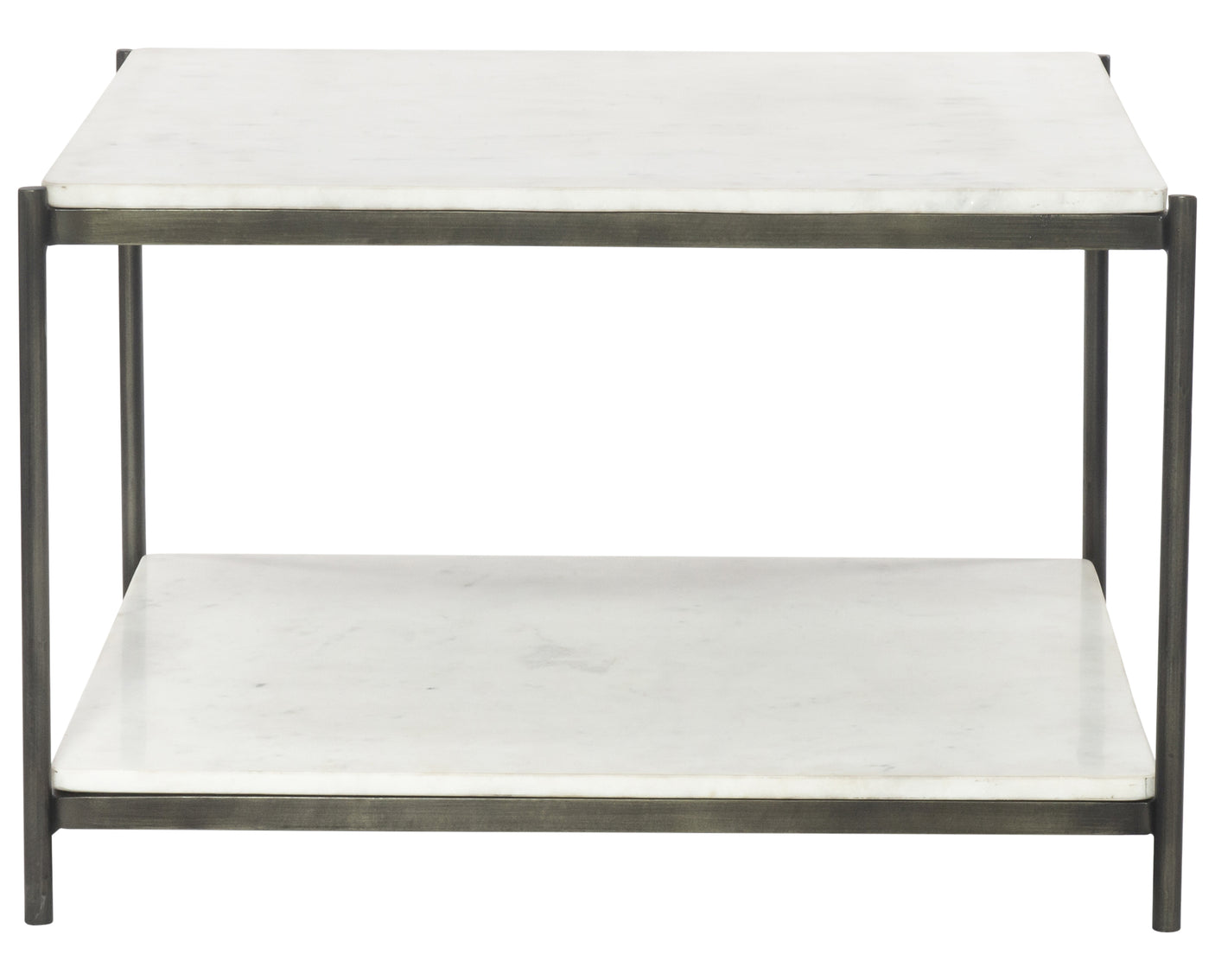 Polished White Marble with Hammered Grey Iron | Felix Bunching Table | Valley Ridge Furniture