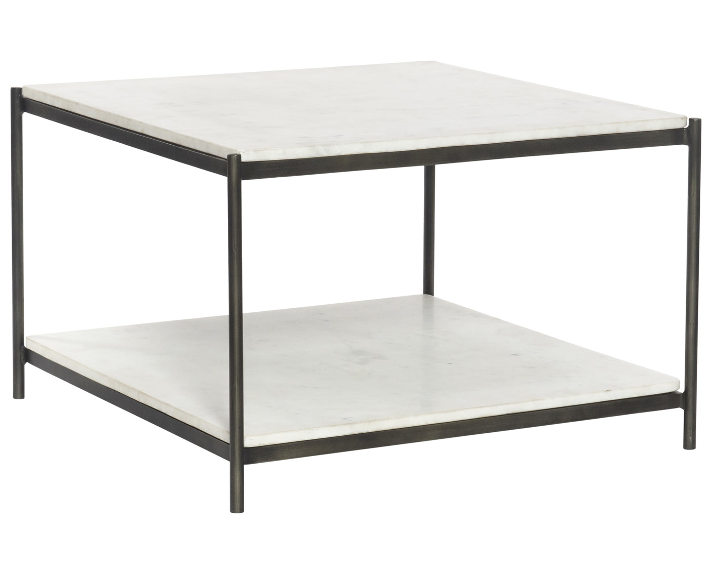 Polished White Marble with Hammered Grey Iron | Felix Bunching Table | Valley Ridge Furniture