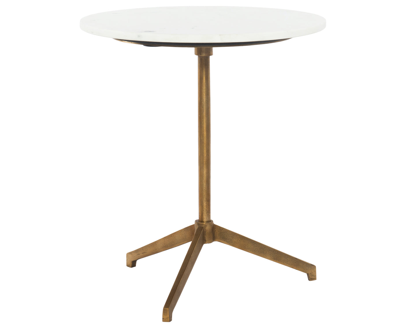 Polished White Marble with Raw Brass | Helen End Table | Valley Ridge Furniture