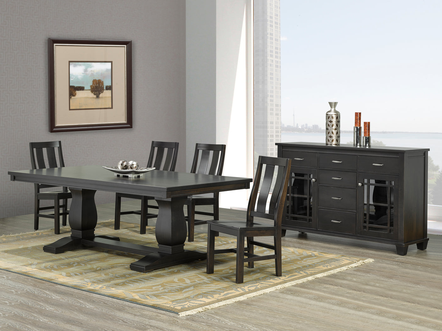 Table as Shown | Cardinal Woodcraft Madrid Dining Table | Valley Ridge Furniture