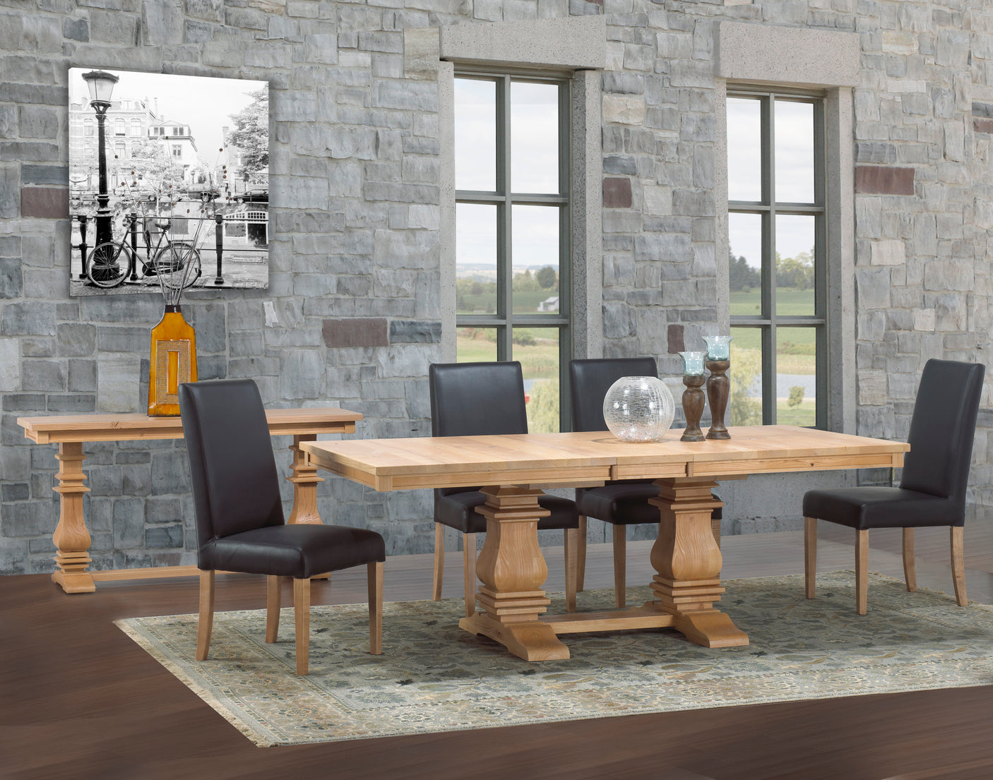 Table as Shown | Cardinal Woodcraft Mediterranean Dining Table | Valley Ridge Furniture