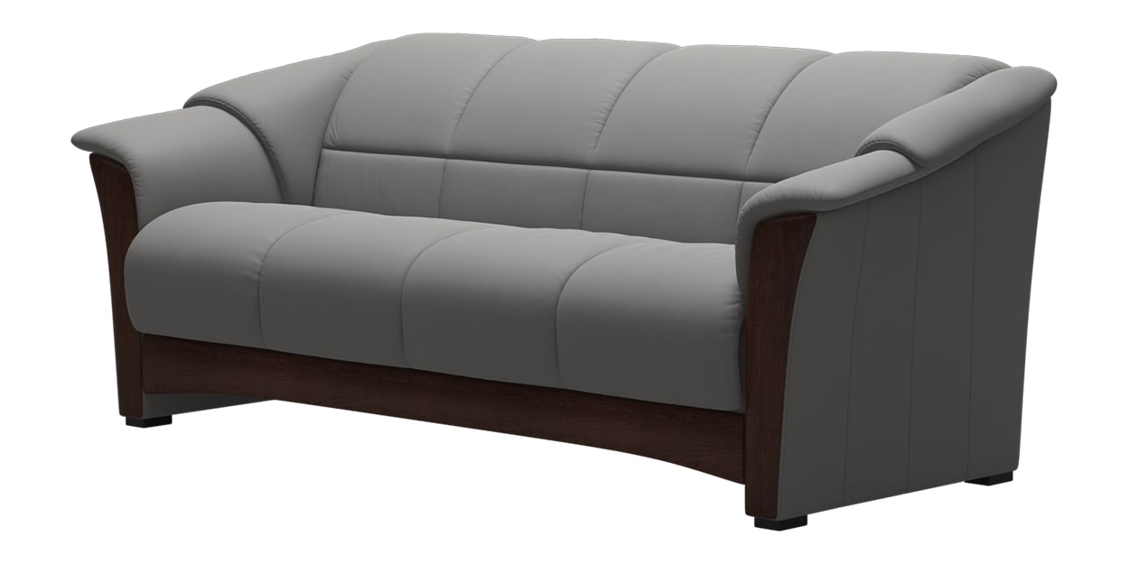 Paloma Leather Silver Grey and Brown Base | Stressless Oslo Sofa | Valley Ridge Furniture