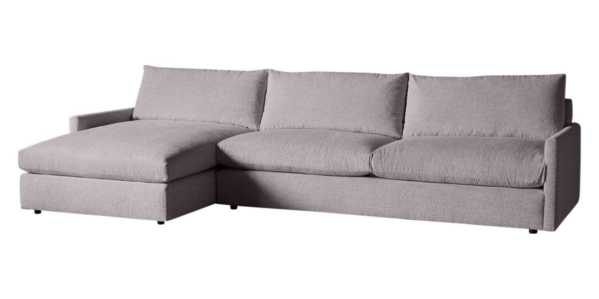 Plush Fabric Greystone | Camden Sarah Sectional w/Chaise | Valley Ridge Furniture