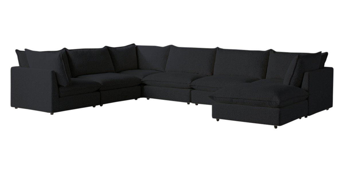 Burbank Fabric Charcoal | Camden Cameron 7-Piece Sectional | Valley Ridge Furniture