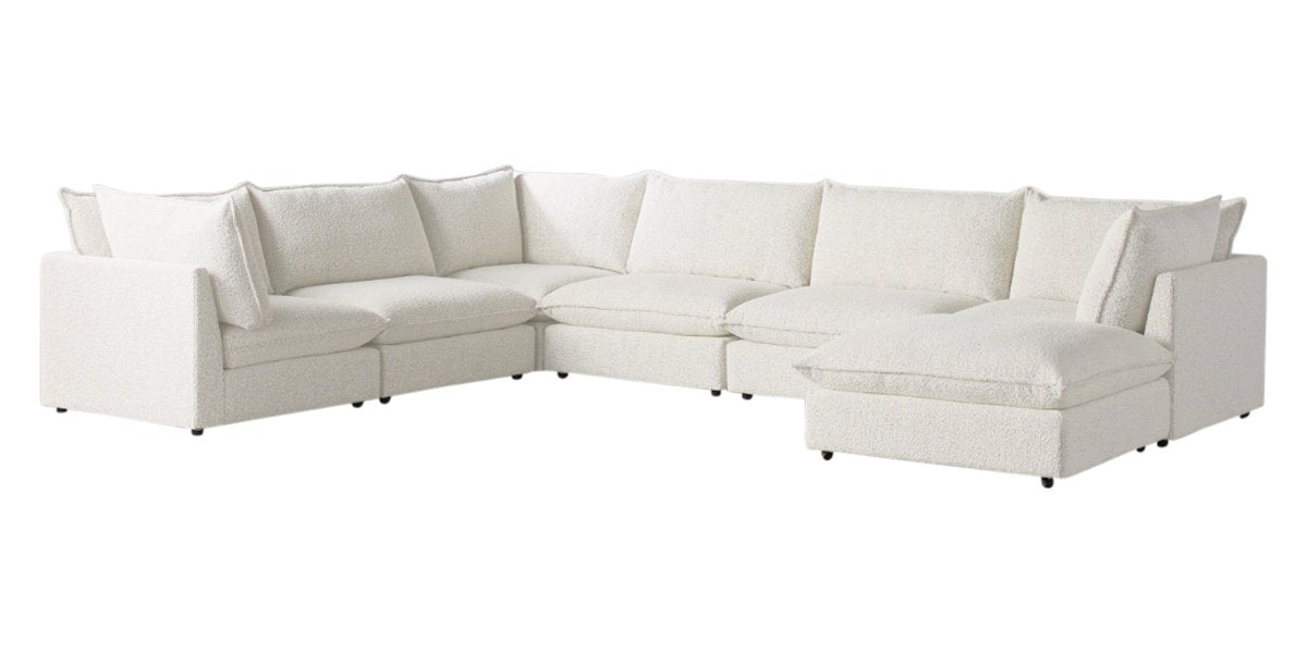 Burbank Fabric Cream | Camden Cameron 7-Piece Sectional | Valley Ridge Furniture